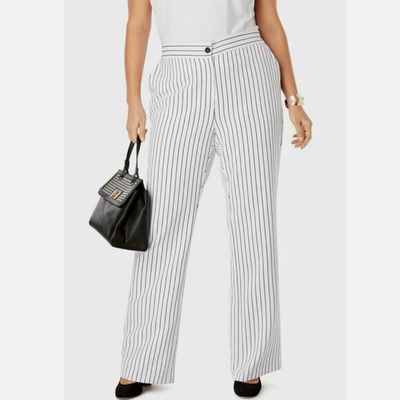 Jessica London Pants - Jessica London Striped Bi-Stretch Pants 12W Tall